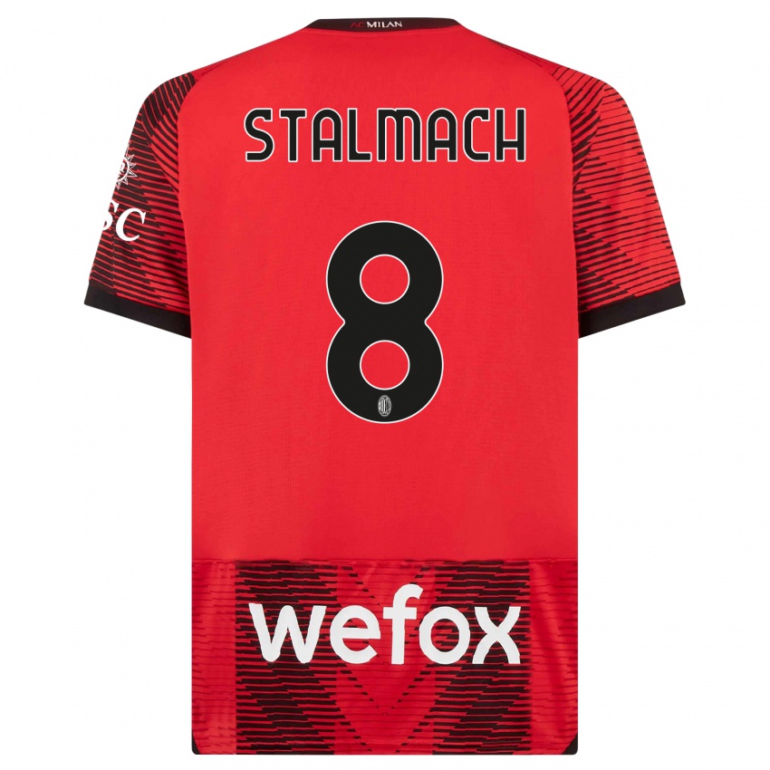 Kinder Dariusz Stalmach #8 Rot Schwarz Heimtrikot Trikot 2023/24 T-Shirt Österreich