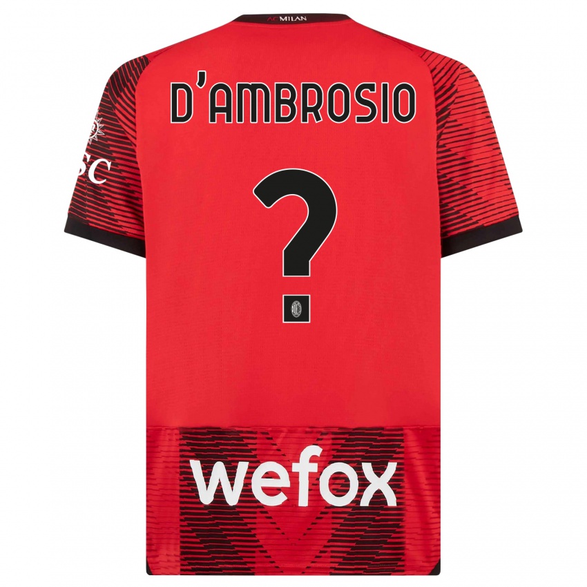 Kinder Antonio D'ambrosio #0 Rot Schwarz Heimtrikot Trikot 2023/24 T-Shirt Österreich