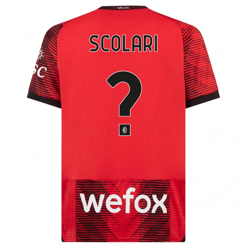 Kinder Davide Scolari #0 Rot Schwarz Heimtrikot Trikot 2023/24 T-Shirt Österreich