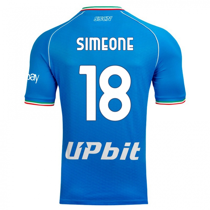 Kinder Giovanni Simeone #18 Himmelblau Heimtrikot Trikot 2023/24 T-Shirt Österreich