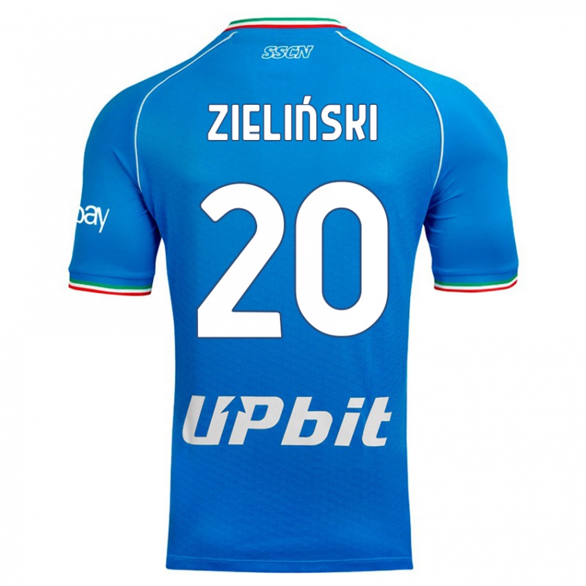 Kinder Piotr Zielinski #20 Himmelblau Heimtrikot Trikot 2023/24 T-Shirt Österreich