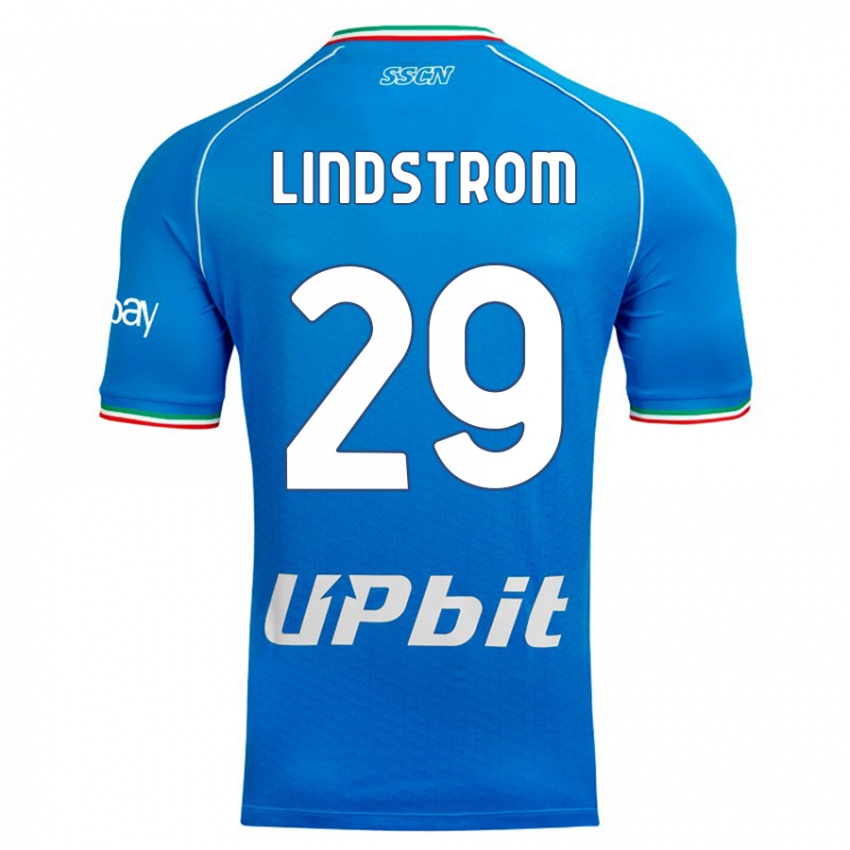 Kinder Jesper Lindstrøm #29 Himmelblau Heimtrikot Trikot 2023/24 T-Shirt Österreich