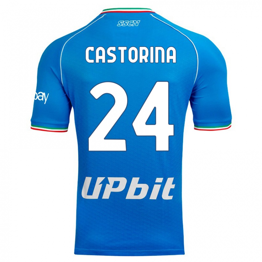 Kinder Alessandro Castorina #24 Himmelblau Heimtrikot Trikot 2023/24 T-Shirt Österreich