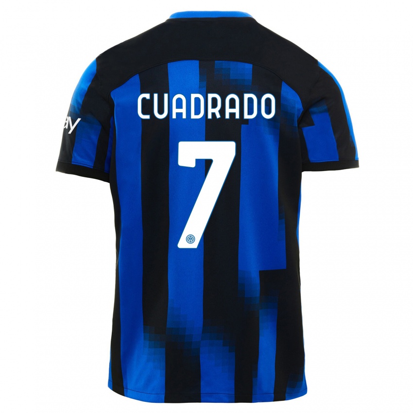 Kinder Juan Cuadrado #7 Schwarz Blau Heimtrikot Trikot 2023/24 T-Shirt Österreich
