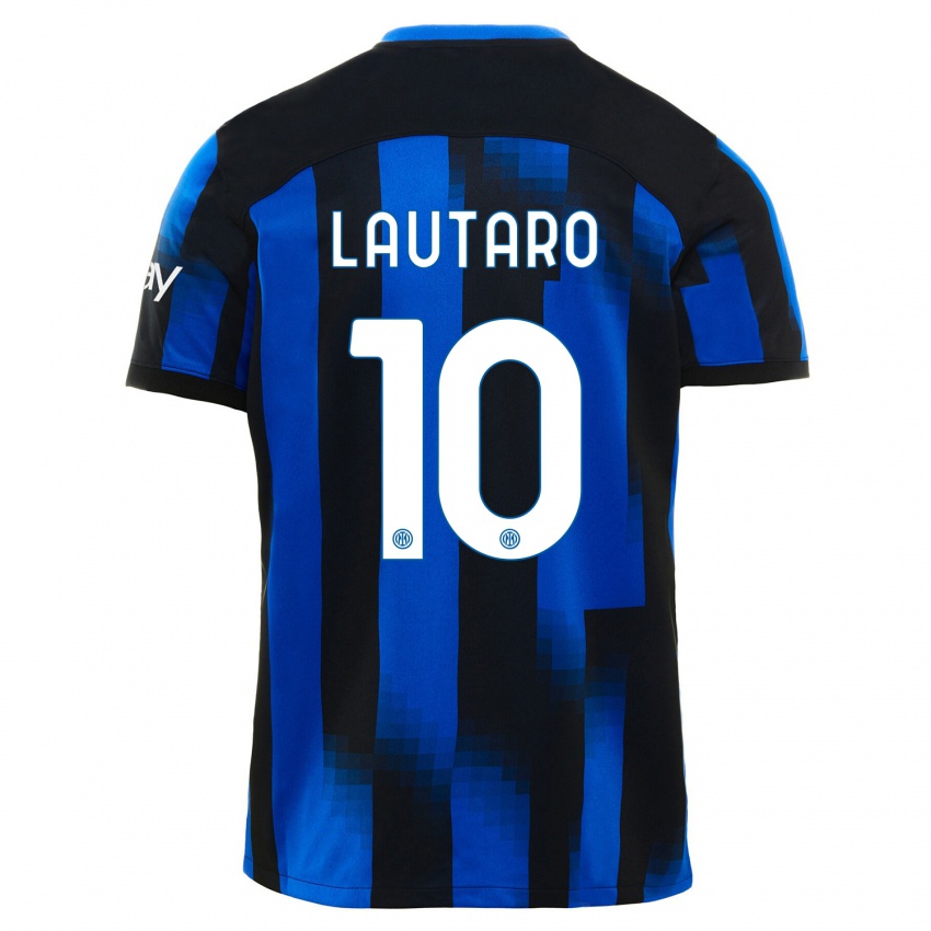 Kinder Lautaro Martinez #10 Schwarz Blau Heimtrikot Trikot 2023/24 T-Shirt Österreich