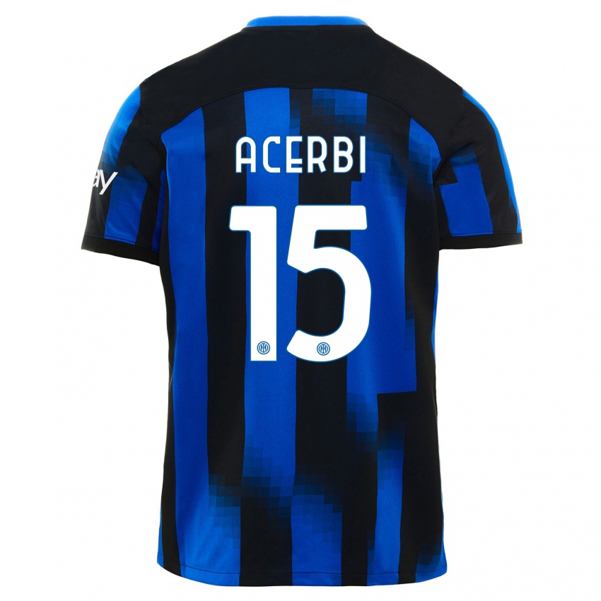 Kinder Francesco Acerbi #15 Schwarz Blau Heimtrikot Trikot 2023/24 T-Shirt Österreich