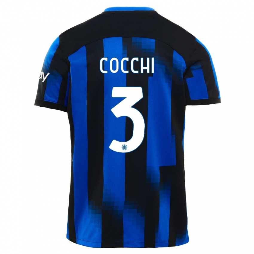 Kinder Matteo Cocchi #3 Schwarz Blau Heimtrikot Trikot 2023/24 T-Shirt Österreich