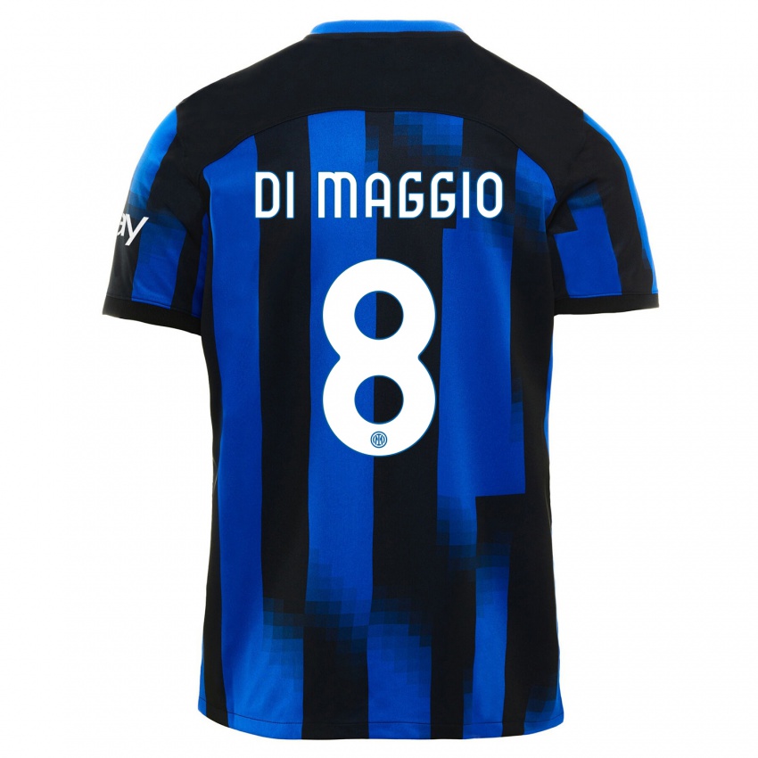 Kinder Luca Di Maggio #8 Schwarz Blau Heimtrikot Trikot 2023/24 T-Shirt Österreich