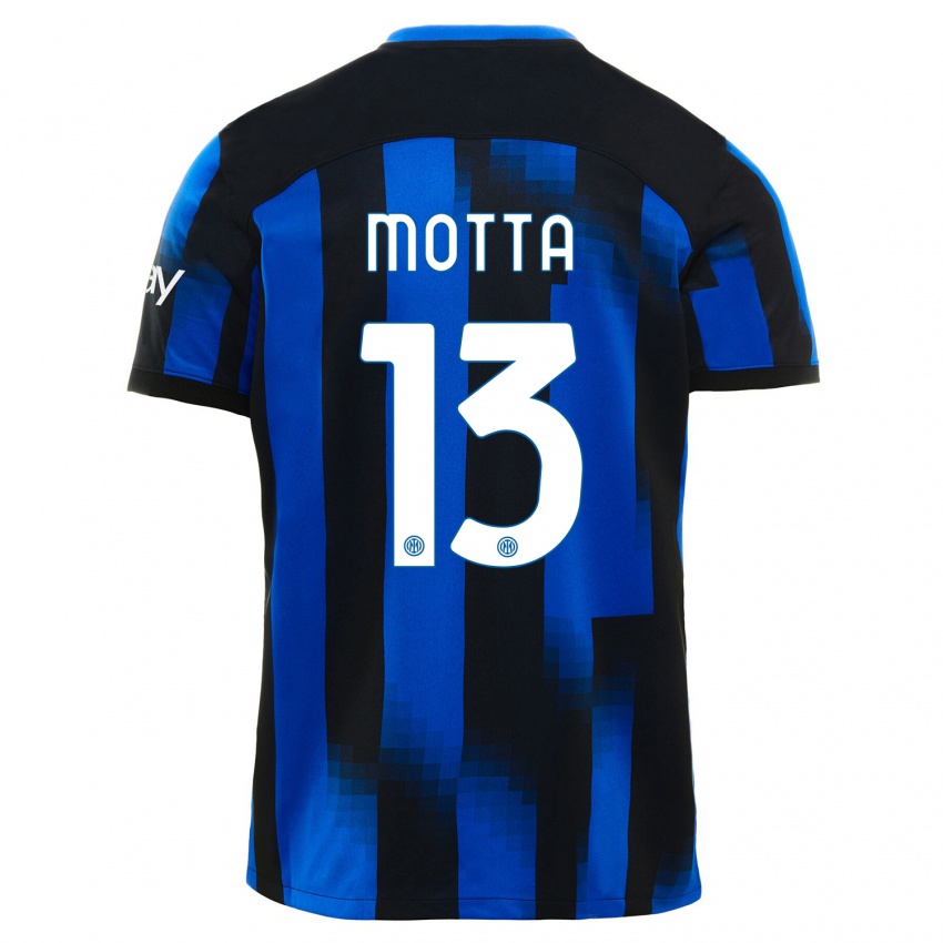 Kinder Matteo Motta #13 Schwarz Blau Heimtrikot Trikot 2023/24 T-Shirt Österreich
