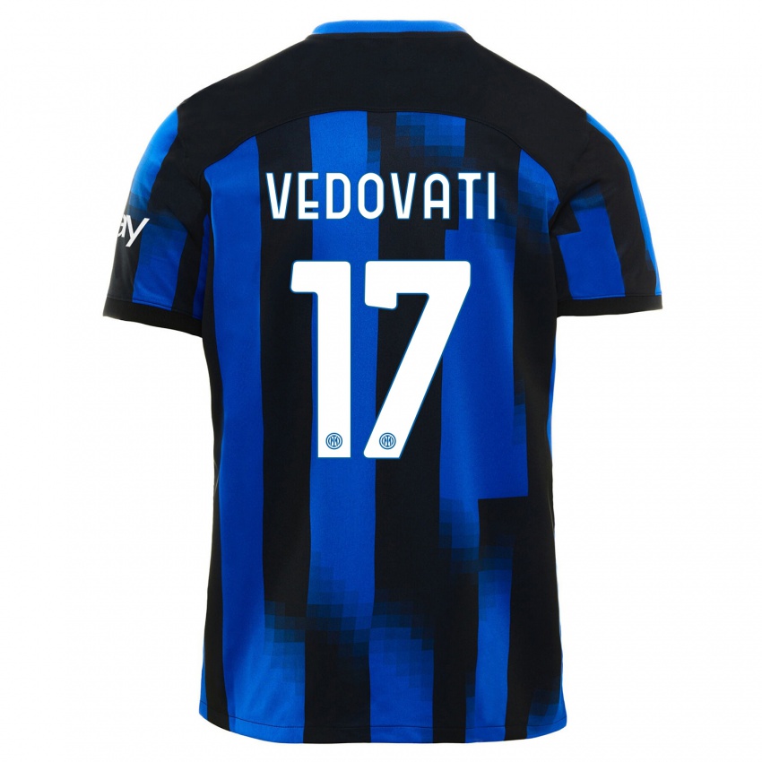 Kinder Gabriele Vedovati #17 Schwarz Blau Heimtrikot Trikot 2023/24 T-Shirt Österreich