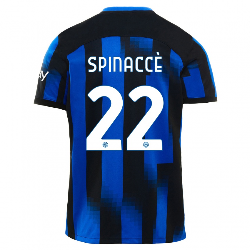 Kinder Matteo Spinaccè #22 Schwarz Blau Heimtrikot Trikot 2023/24 T-Shirt Österreich