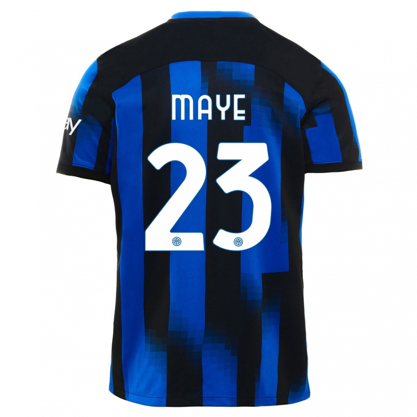 Kinder Yvan Maye #23 Schwarz Blau Heimtrikot Trikot 2023/24 T-Shirt Österreich