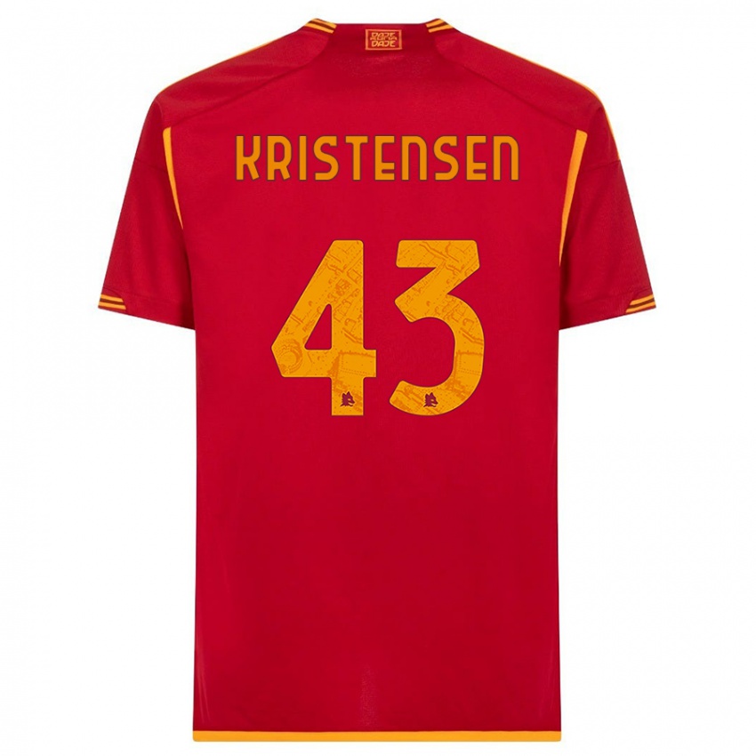 Kinder Rasmus Kristensen #43 Rot Heimtrikot Trikot 2023/24 T-Shirt Österreich