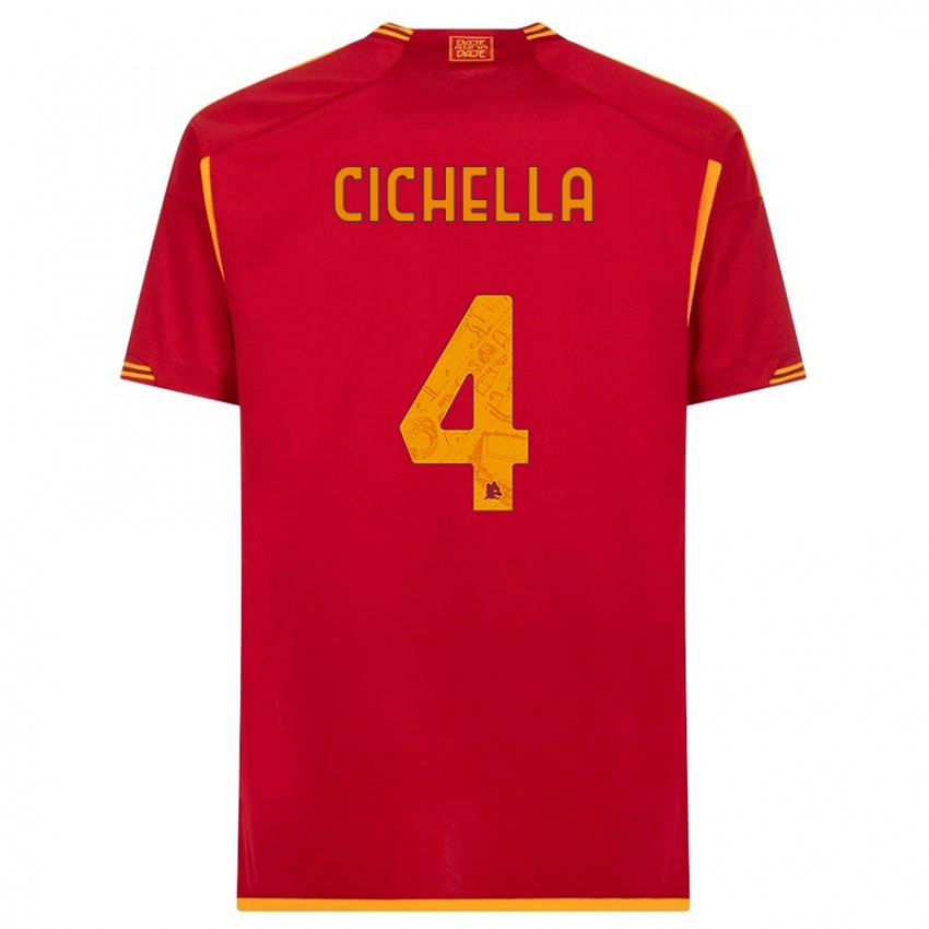 Kinder Matteo Cichella #4 Rot Heimtrikot Trikot 2023/24 T-Shirt Österreich