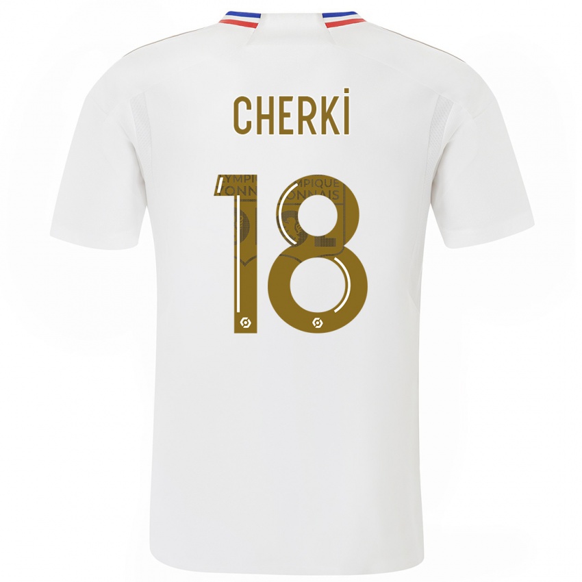Kinder Rayan Cherki #18 Weiß Heimtrikot Trikot 2023/24 T-Shirt Österreich