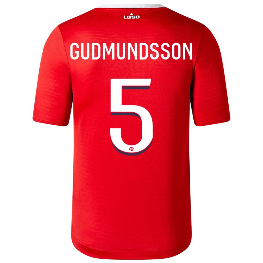 Kinder Gabriel Gudmundsson #5 Rot Heimtrikot Trikot 2023/24 T-Shirt Österreich