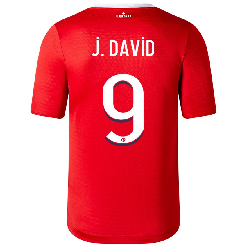 Kinder Jonathan David #9 Rot Heimtrikot Trikot 2023/24 T-Shirt Österreich