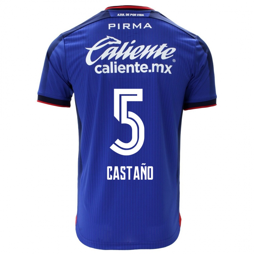 Kinder Kevin Castaño #5 Blau Heimtrikot Trikot 2023/24 T-Shirt Österreich