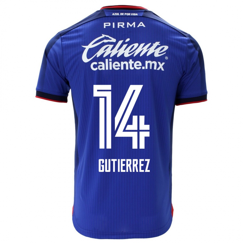 Kinder Alexis Gutierrez #14 Blau Heimtrikot Trikot 2023/24 T-Shirt Österreich