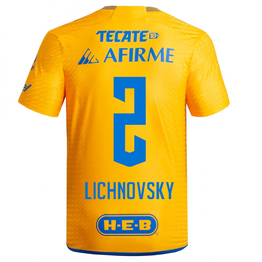 Kinder Igor Lichnovsky #2 Gelb Heimtrikot Trikot 2023/24 T-Shirt Österreich