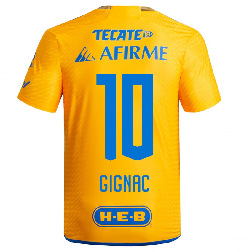 Kinder Andre-Pierre Gignac #10 Gelb Heimtrikot Trikot 2023/24 T-Shirt Österreich
