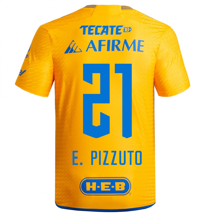 Kinder Eugenio Pizzuto #21 Gelb Heimtrikot Trikot 2023/24 T-Shirt Österreich