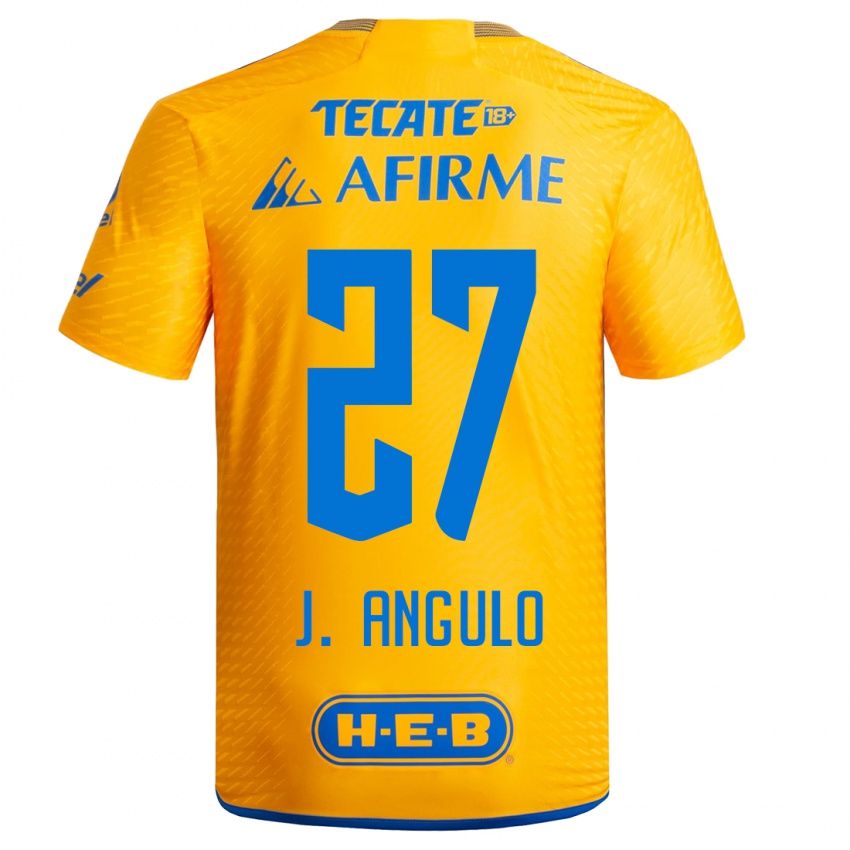 Kinder Jesús Angulo #27 Gelb Heimtrikot Trikot 2023/24 T-Shirt Österreich