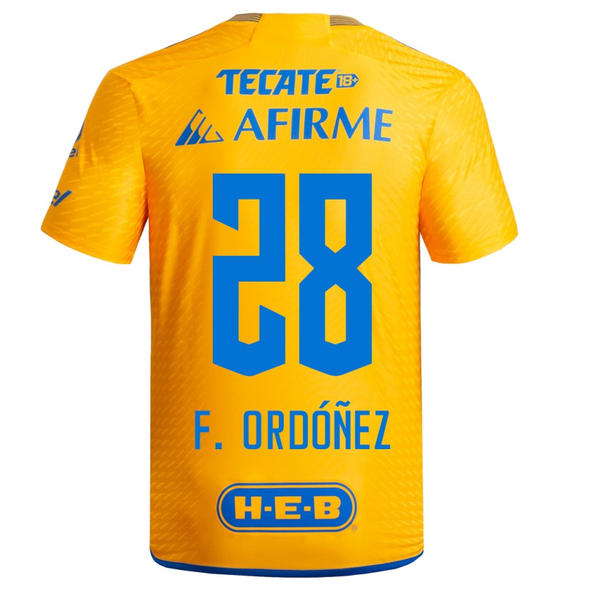 Kinder Fernando Ordóñez #28 Gelb Heimtrikot Trikot 2023/24 T-Shirt Österreich
