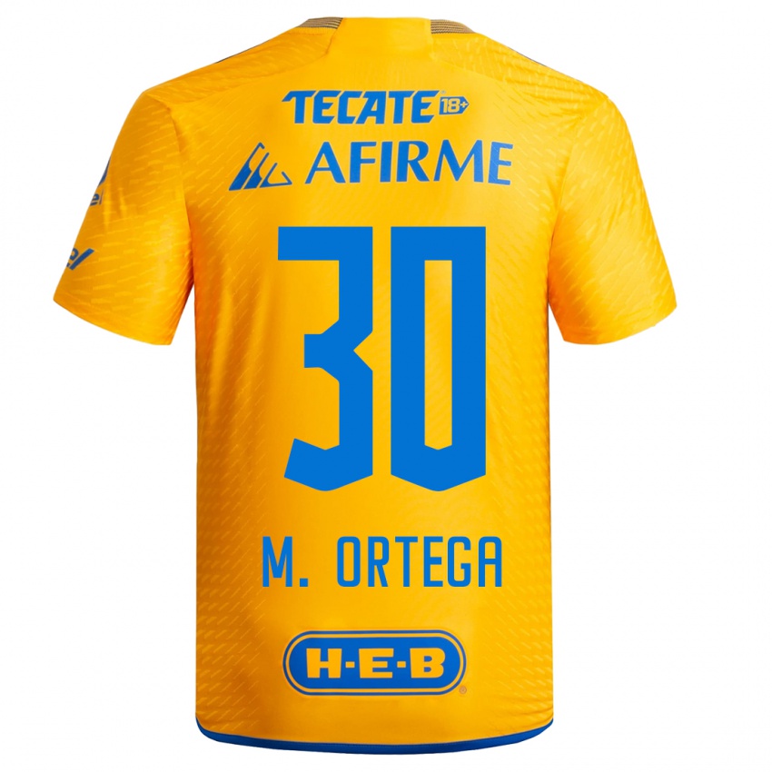 Kinder Miguel Ortega #30 Gelb Heimtrikot Trikot 2023/24 T-Shirt Österreich