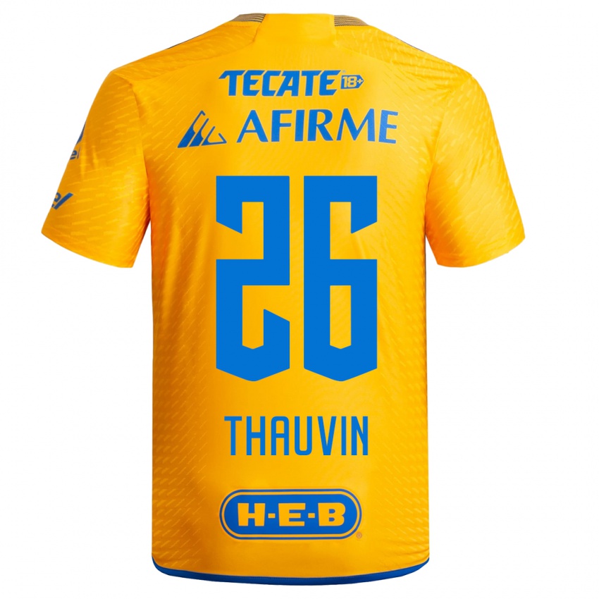 Kinder Florian Thauvin #26 Gelb Heimtrikot Trikot 2023/24 T-Shirt Österreich