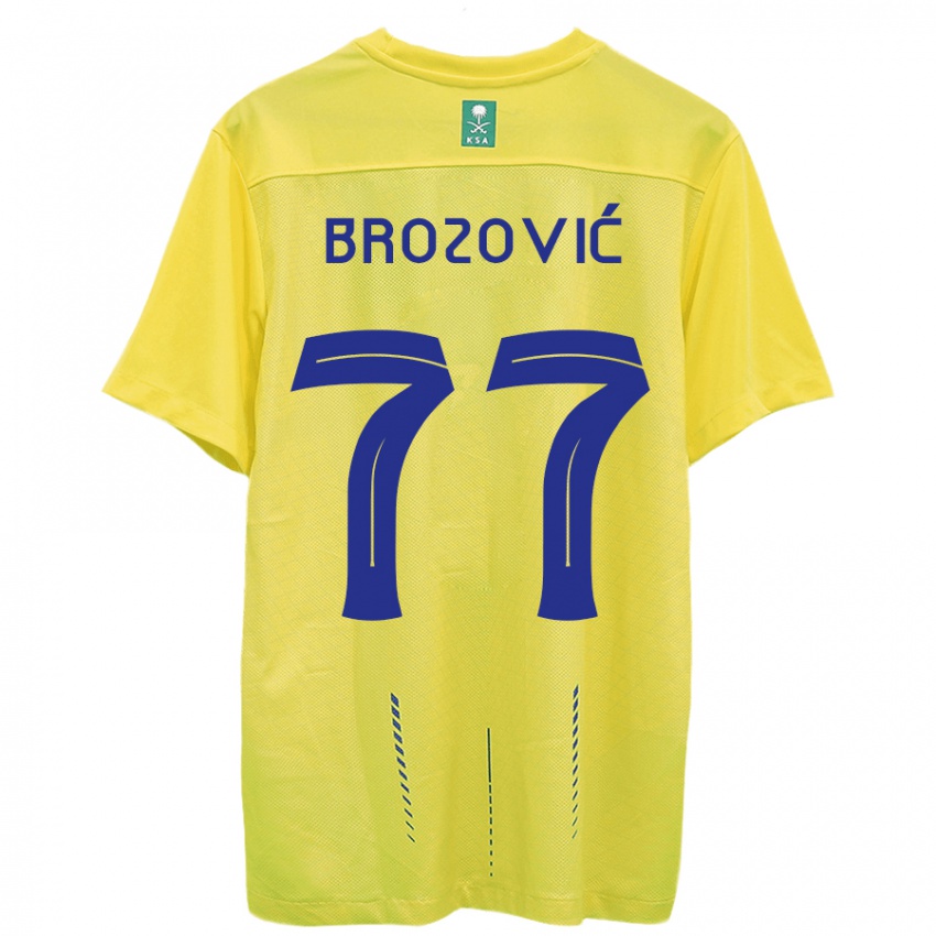 Kinder Marcelo Brozovic #77 Gelb Heimtrikot Trikot 2023/24 T-Shirt Österreich