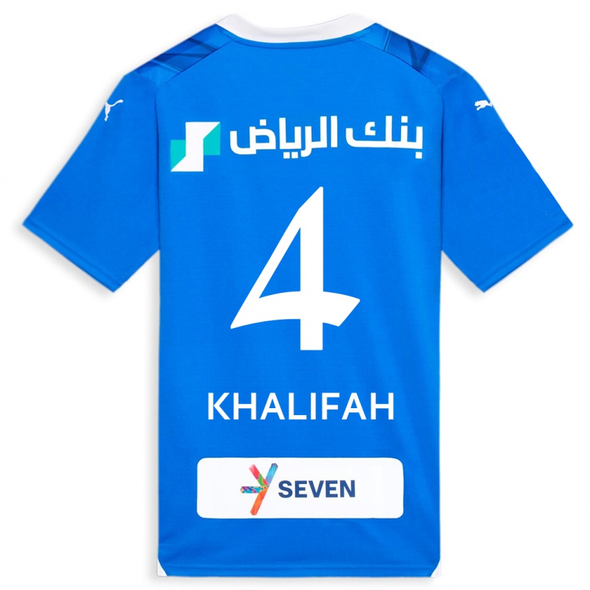 Kinder Khalifah Al-Dawsari #4 Blau Heimtrikot Trikot 2023/24 T-Shirt Österreich