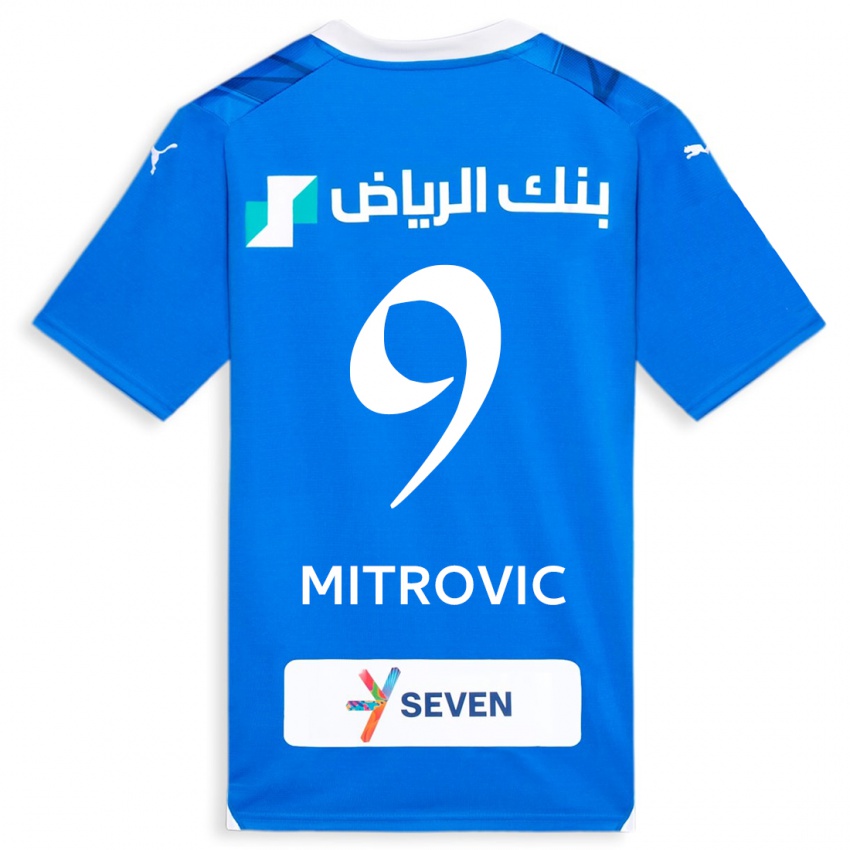 Kinder Aleksandar Mitrovic #9 Blau Heimtrikot Trikot 2023/24 T-Shirt Österreich