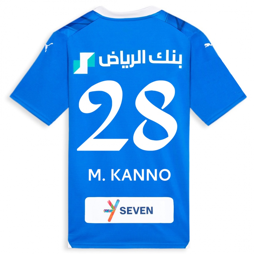 Kinder Mohamed Kanno #28 Blau Heimtrikot Trikot 2023/24 T-Shirt Österreich