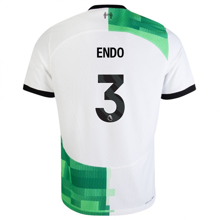 Kinder Wataru Endo #3 Weiß Grün Auswärtstrikot Trikot 2023/24 T-Shirt Österreich