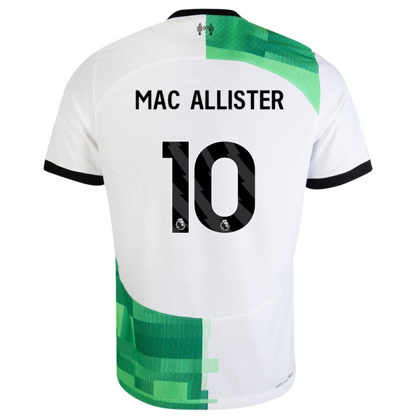Kinder Alexis Mac Allister #10 Weiß Grün Auswärtstrikot Trikot 2023/24 T-Shirt Österreich