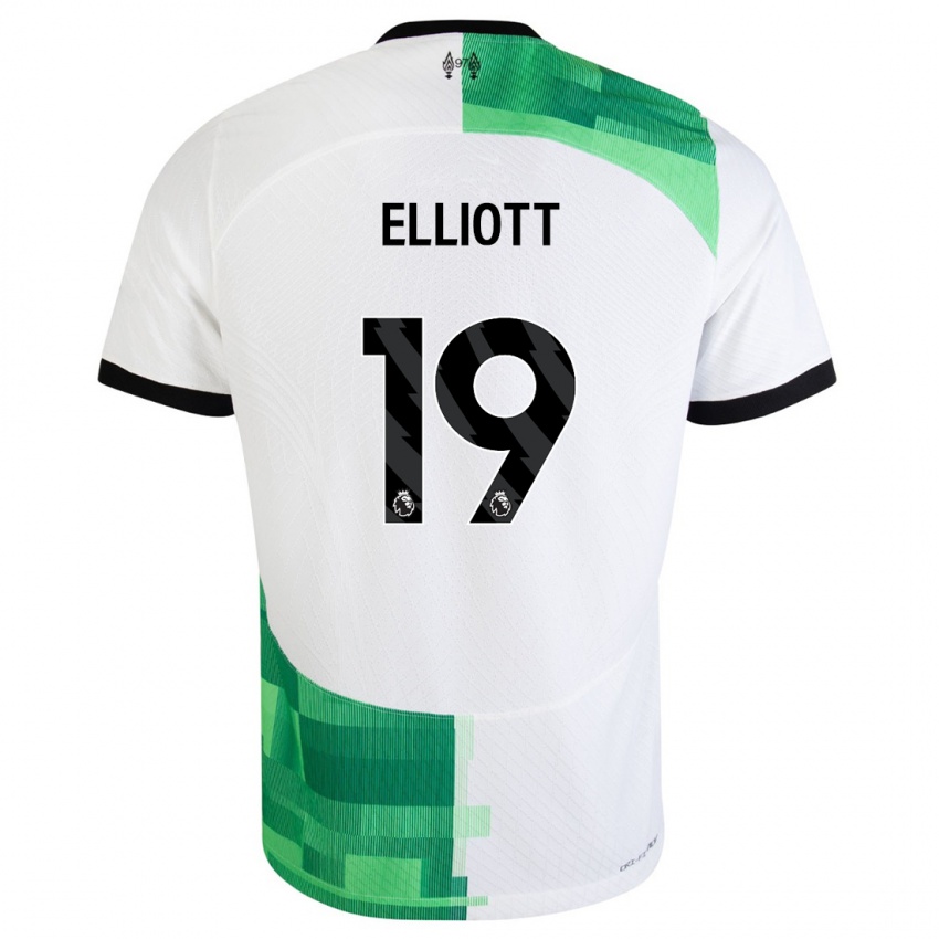 Kinder Harvey Elliott #19 Weiß Grün Auswärtstrikot Trikot 2023/24 T-Shirt Österreich
