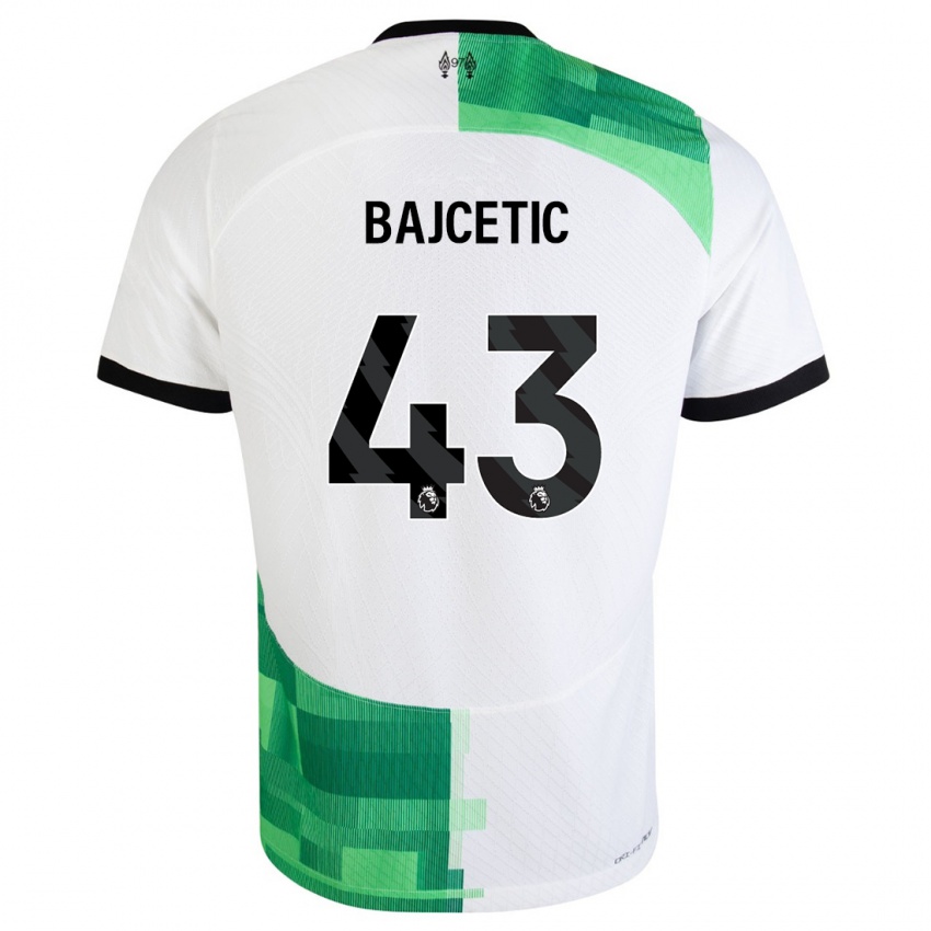 Kinder Stefan Bajcetic #43 Weiß Grün Auswärtstrikot Trikot 2023/24 T-Shirt Österreich