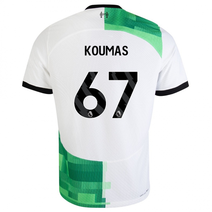 Kinder Lewis Koumas #67 Weiß Grün Auswärtstrikot Trikot 2023/24 T-Shirt Österreich