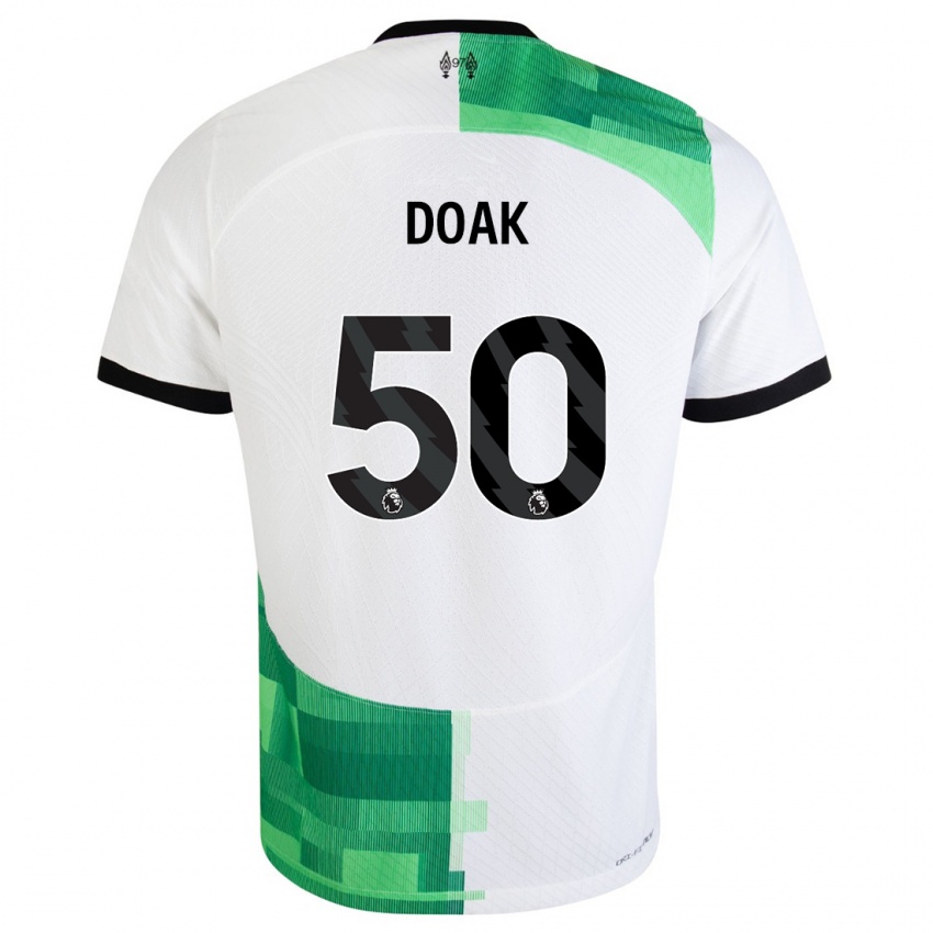 Kinder Ben Doak #50 Weiß Grün Auswärtstrikot Trikot 2023/24 T-Shirt Österreich