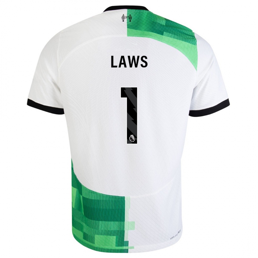 Kinder Rachael Laws #1 Weiß Grün Auswärtstrikot Trikot 2023/24 T-Shirt Österreich