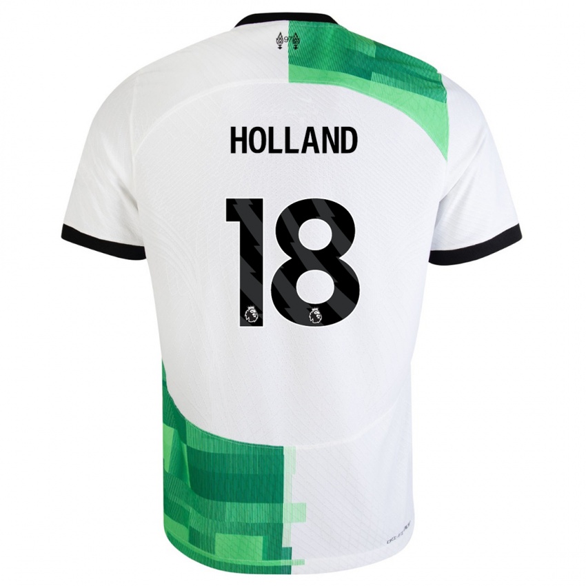 Kinder Ceri Holland #18 Weiß Grün Auswärtstrikot Trikot 2023/24 T-Shirt Österreich