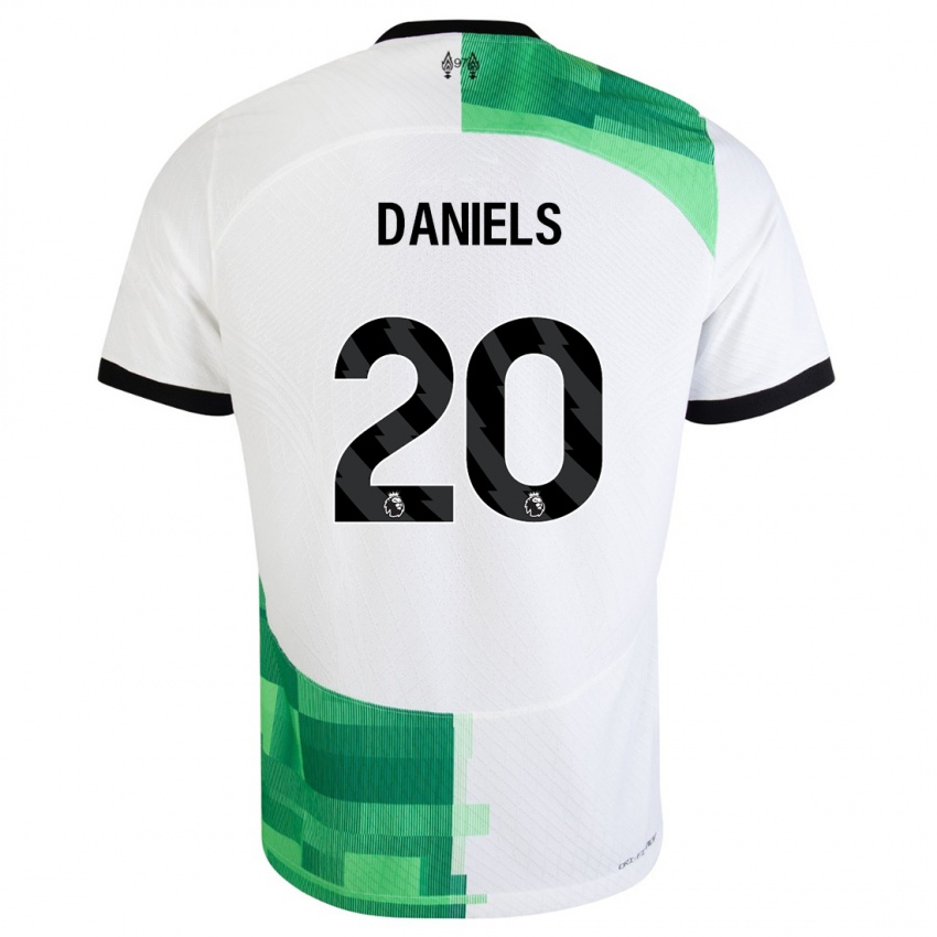 Kinder Yana Daniels #20 Weiß Grün Auswärtstrikot Trikot 2023/24 T-Shirt Österreich
