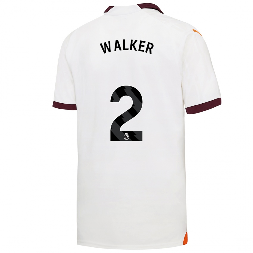 Kinder Kyle Walker #2 Weiß Auswärtstrikot Trikot 2023/24 T-Shirt Österreich