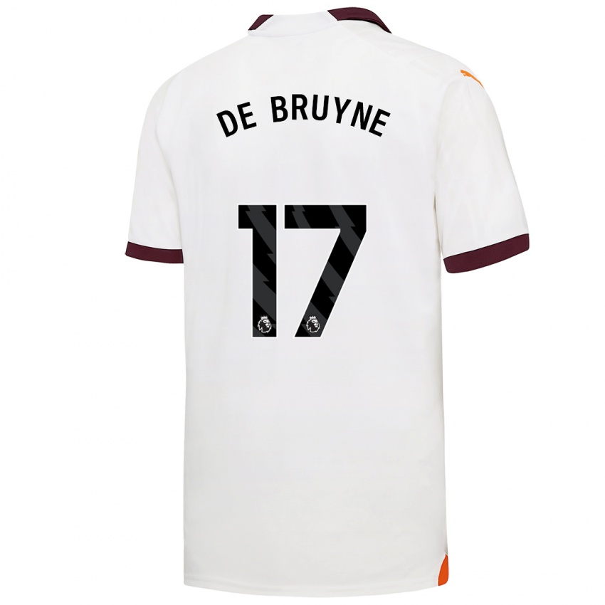 Kinder Kevin De Bruyne #17 Weiß Auswärtstrikot Trikot 2023/24 T-Shirt Österreich