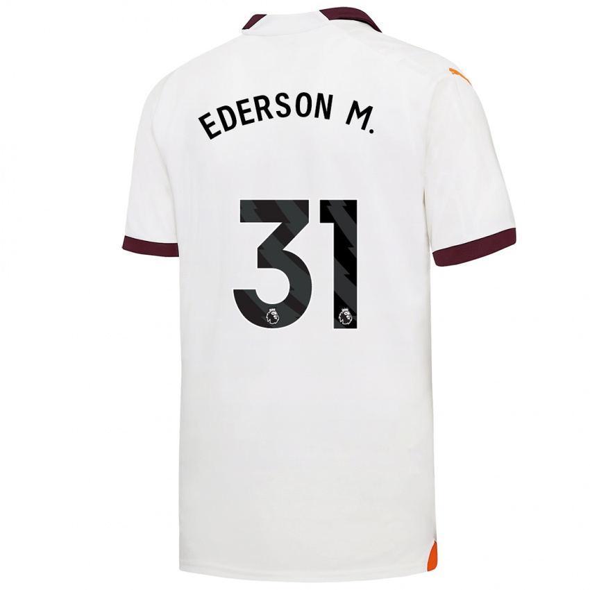 Kinder Ederson Moraes #31 Weiß Auswärtstrikot Trikot 2023/24 T-Shirt Österreich