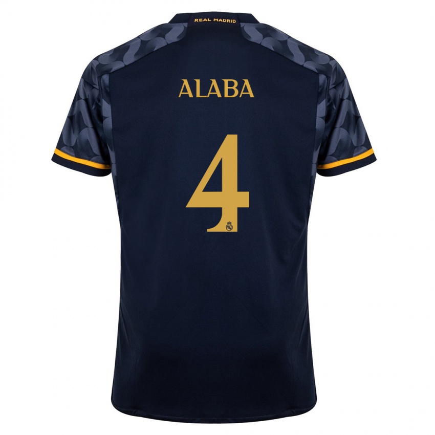 Kinder David Alaba #4 Dunkelblau Auswärtstrikot Trikot 2023/24 T-Shirt Österreich