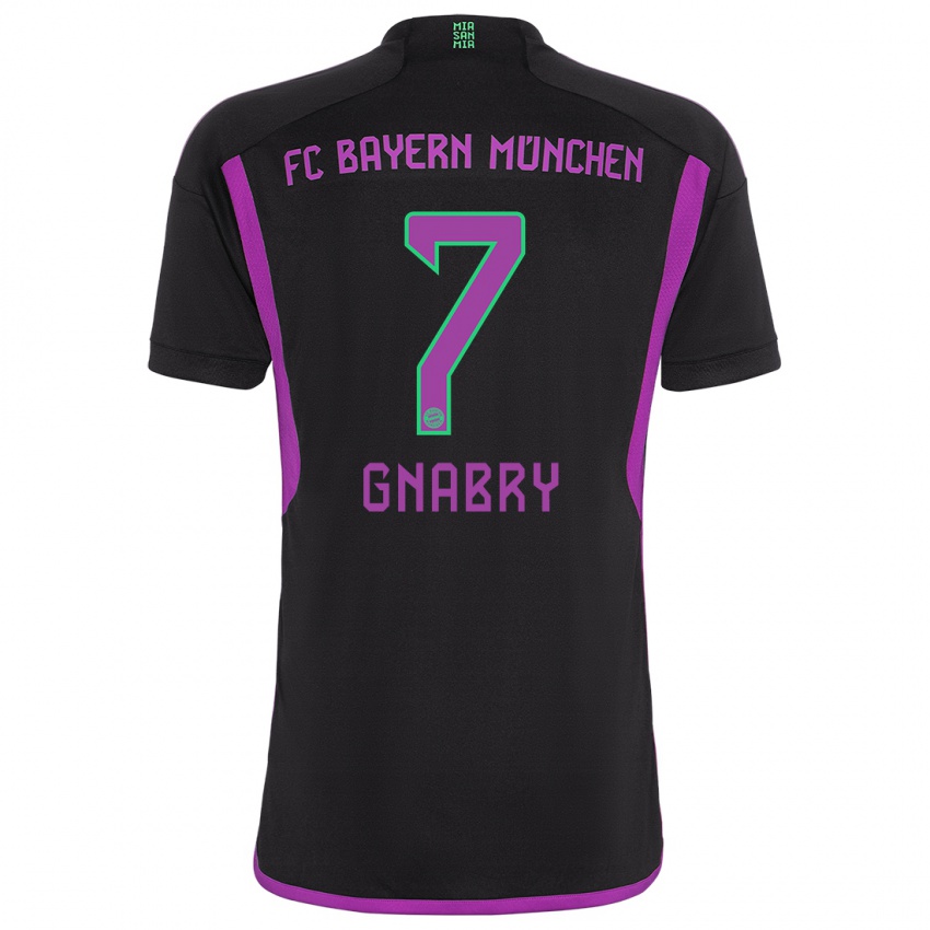 Kinder Serge Gnabry #7 Schwarz Auswärtstrikot Trikot 2023/24 T-Shirt Österreich