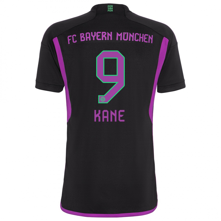 Kinder Harry Kane #9 Schwarz Auswärtstrikot Trikot 2023/24 T-Shirt Österreich