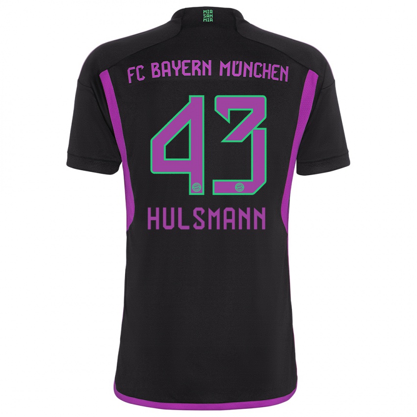 Kinder Tom Hulsmann #43 Schwarz Auswärtstrikot Trikot 2023/24 T-Shirt Österreich